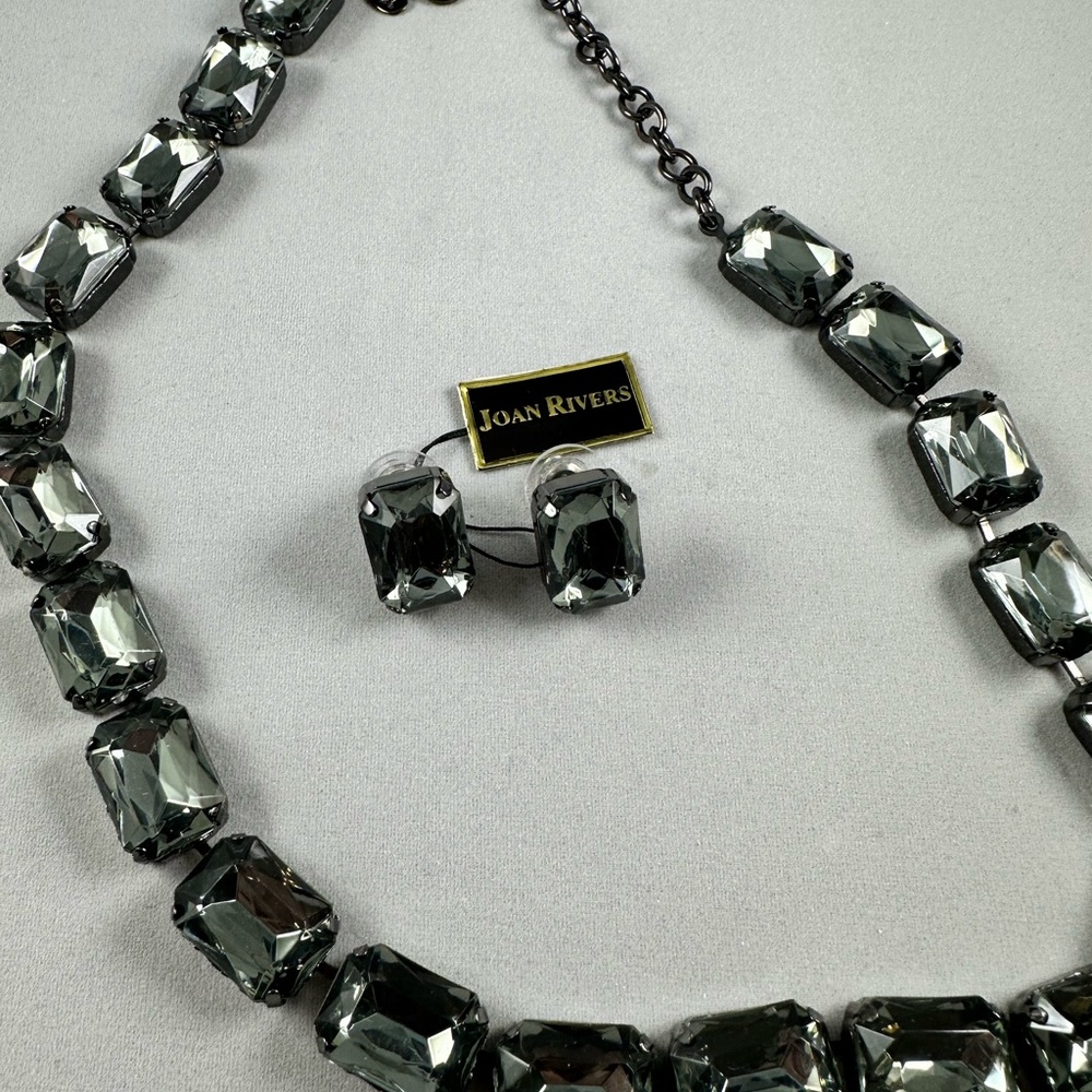 COPY - Joan Rivers Classic Collection Smokey topaz necklace & earring set